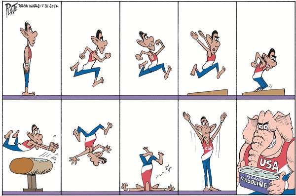 Obama Olympics © Bruce Plante,Tulsa World,obama,olympics,gop,campaign,election,slip,