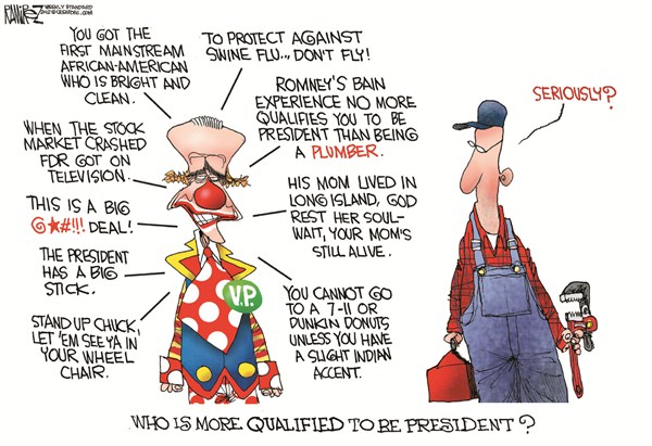 More Qualified to be President © Michael Ramirez,Investors Business Daily,president,clown,obama,qualified,government,circus