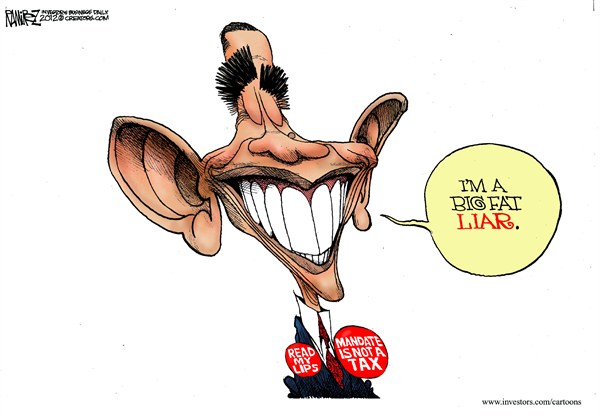 Not a tax © Michael Ramirez,Investors Business Daily,Obamacare, supreme court, tax