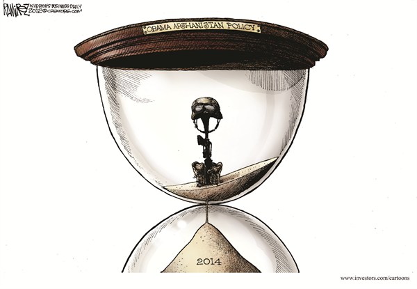 Obamas Afghanistan Policy © Michael Ramirez,Investors Business Daily,,obama-reelection