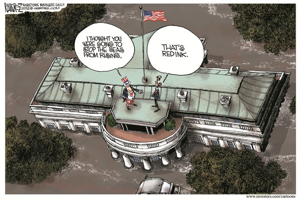 Red Ink Rising © Michael Ramirez,Investors Business Daily,obama,white house,red ink