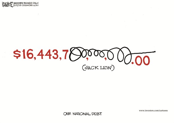 National Debt Signature © Michael Ramirez,Investors Business Daily,jack lew,signature,national,debt,trillions,treasure-secretary-signature
