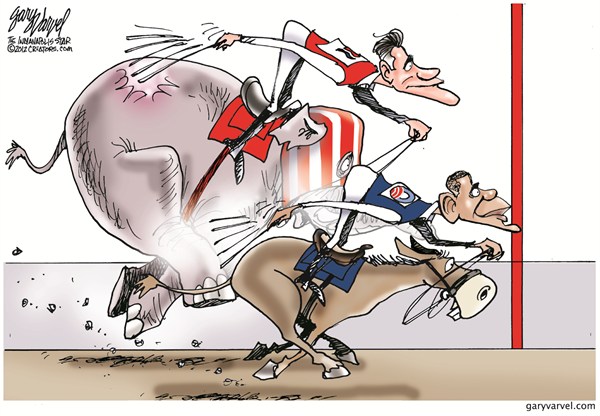 Obama Wins © Gary Varvel,The Indianapolis Star News,obama,romney,wins,race,campaign,election,winner,obama-wins,election-over-2012,final-election-countdown